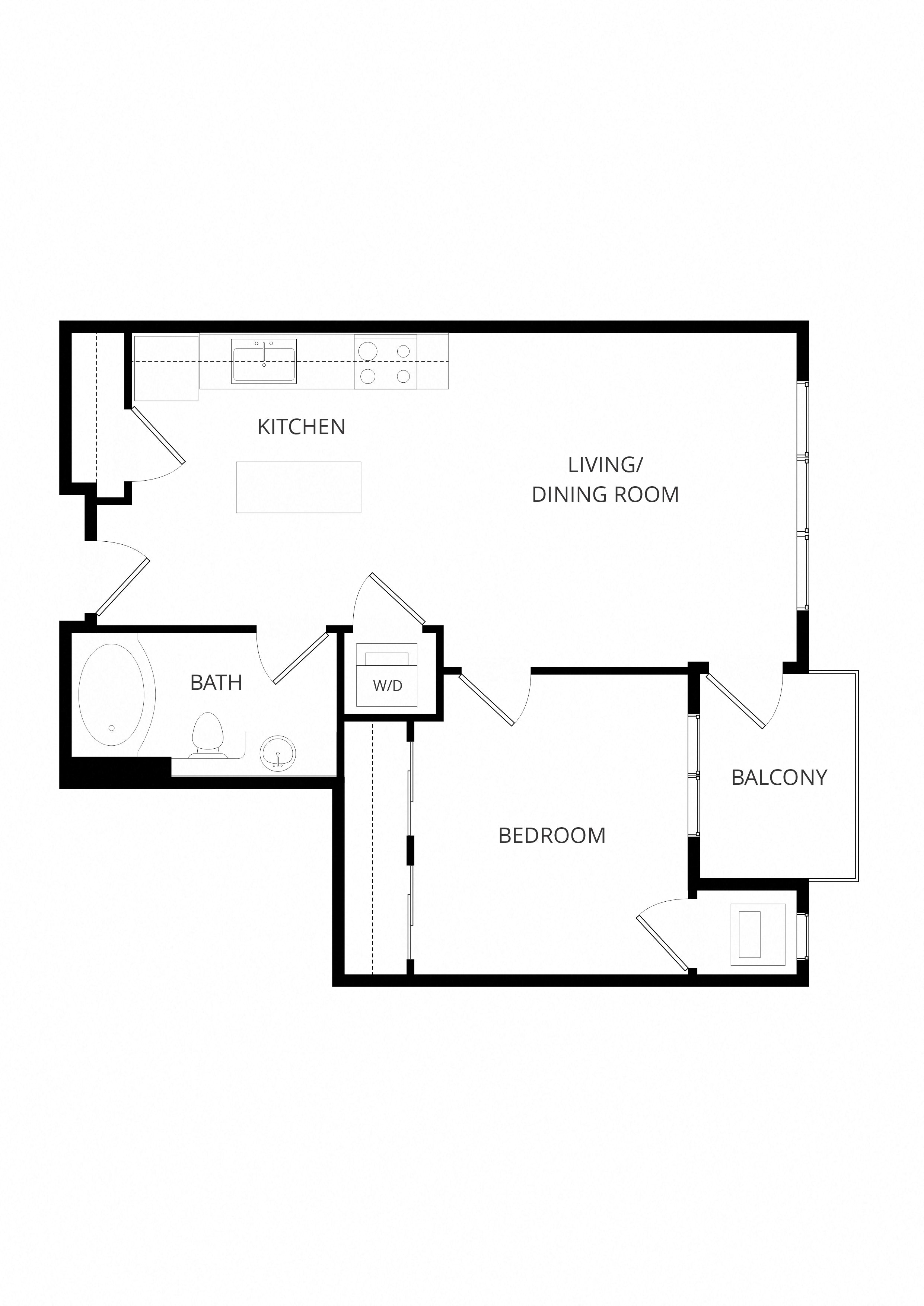 B2 1x1 floor plan
